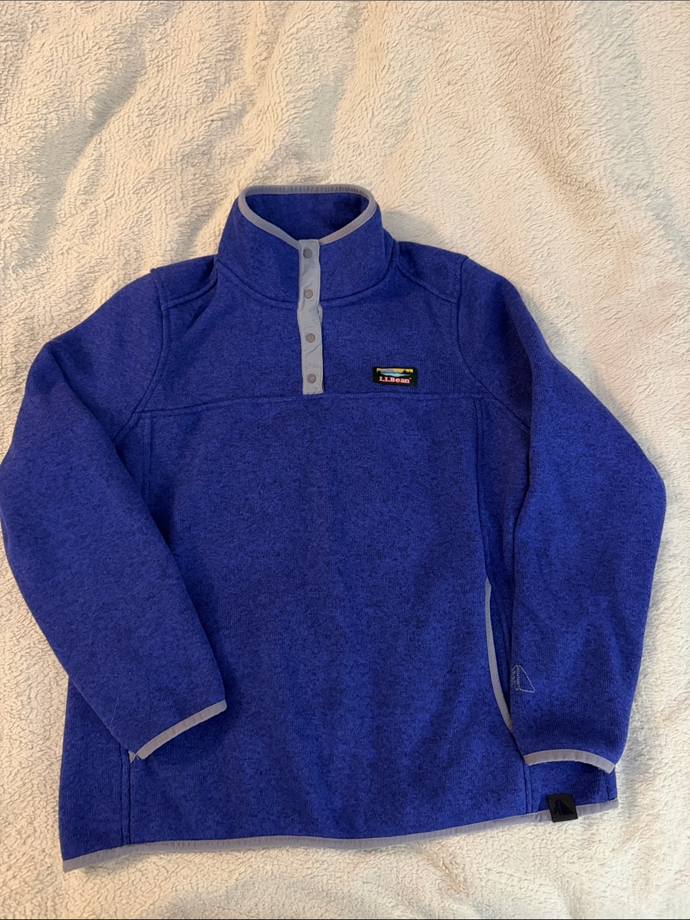 L.L. Bean Woman’s Periwinkle Sweater Fleece Snap Pullover
